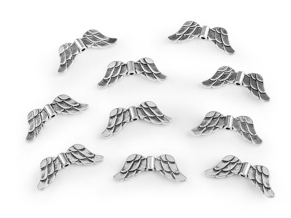 Detaillierte Engelsflügel-Anhänger aus Metall (12x29 mm) für Schmuckherstellung und Bastelarbeiten