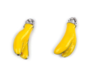 Emaille-Fruchtanhänger & Reißverschluss-Anhänger - Motive Weintraube und Banane