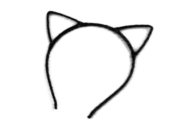 Plüschiger Katzenohren-Haarreif - Schwarzes Kostümzubehör für Karneval, Mottopartys und kreatives Spiel