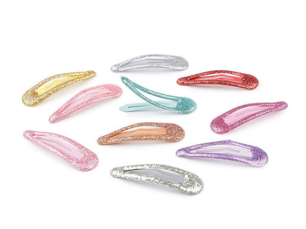 Premium-Glitzer-Klick-Haarspangen - Buntes Haarnadel-Set aus Metall (10 Stück)