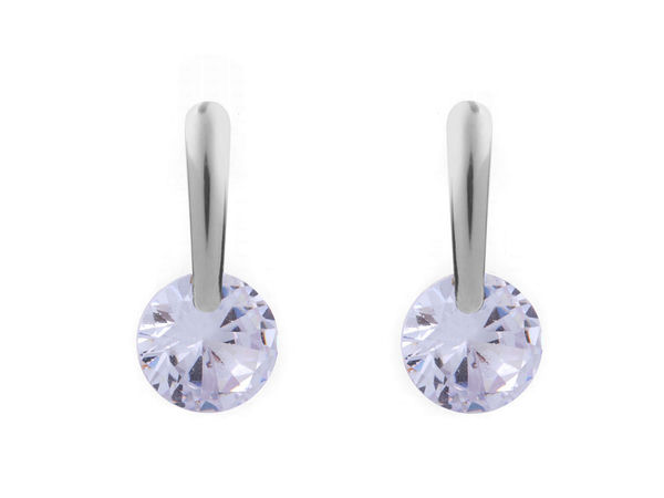 Premium-Edelstahl-Ohrstecker mit Zirkonia - Kristall-Platin Solitär-Ohrstecker