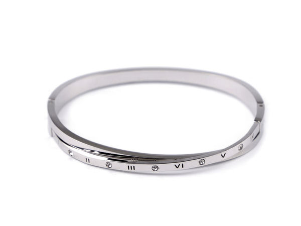Premium Edelstahl-Strassarmband – Schmetterling, Blatt und Zahlen