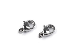 Edelstahl-Karabinerverschluss für Schmuck, verschiedene Größen