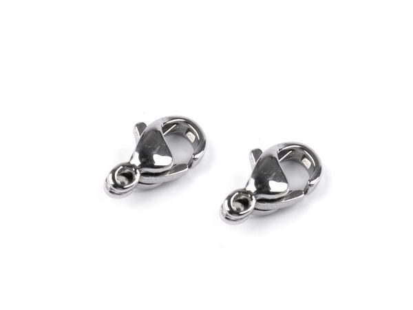 Edelstahl-Karabinerverschluss für Schmuck, verschiedene Größen