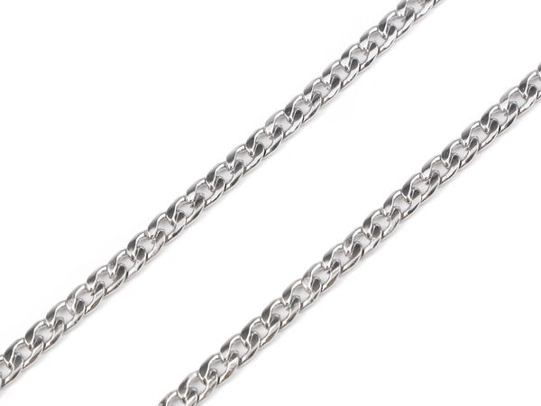 Flache Edelstahlkette, Breite 4,6 mm, Länge 1 m