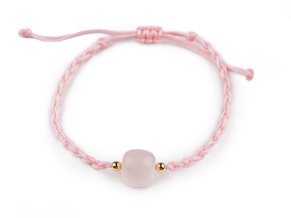 Handgeknüpftes Shamballa-Armband mit Glasperle in Mineral-Optik – Verstellbare Universalgröße