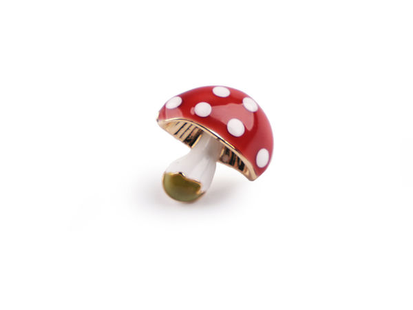 Mini-Motivbrosche Anstecknadel - Fliegenpilz- & Fliegen-Designs