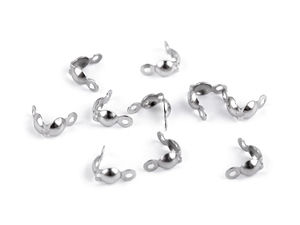 Edelstahl-Kalotten 8 mm - Schmuck-Endkappen und Fadenabschlüsse in Platin-Optik