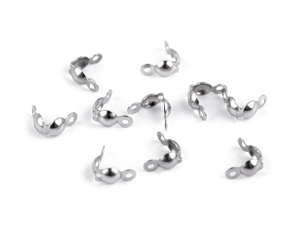 Edelstahl-Kalotten 8 mm - Schmuck-Endkappen und Fadenabschlüsse in Platin-Optik