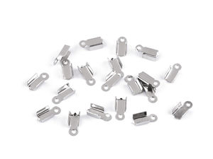 Flacher Edelstahl-Bandabschluss 4 mm für Leder