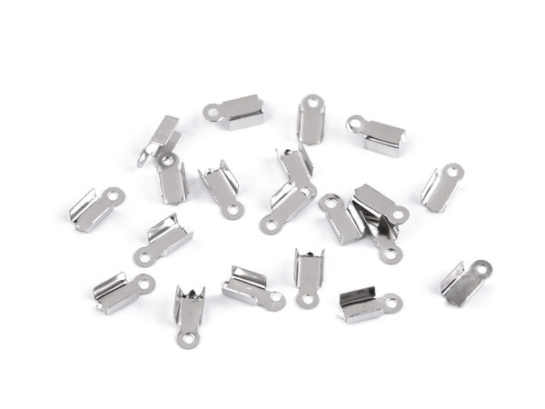 Flacher Edelstahl-Bandabschluss 4 mm für Leder