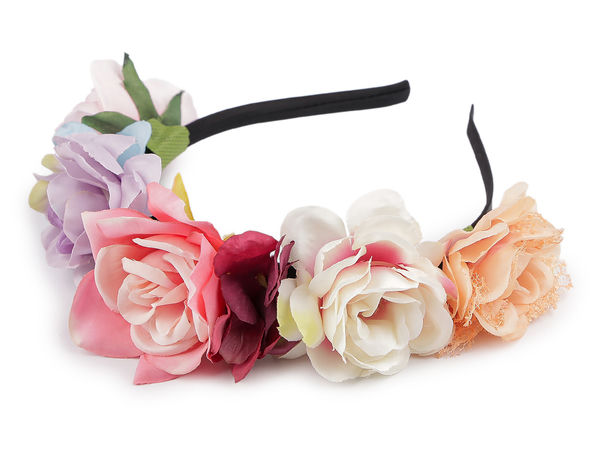 Eleganter Blumen-Haarkranz - Mehrfarbiger Blumen-Haarreif für Hochzeiten, Festivals und Brautjungfern