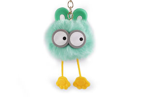 Flauschiger Pompon-Tier-Schlüsselanhänger und Rucksack-Anhänger - Süßer Plüsch-Taschenanhänger und Schlüsselring-Accessoire