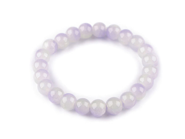 Elegantes Glasperlen-Stretch-Armband mit gemasertem Glanzeffekt - Universelle Passform