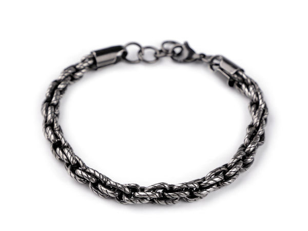 Herren-Gliederarmband aus Edelstahl - Hochglanzpoliertes Premium-Finish mit Karabinerverschluss