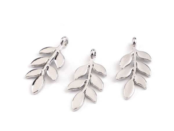 Eleganter Blatt-Metallanhänger und Reißverschluss-Anhänger - 12x24 mm