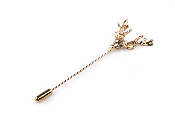 Premium Hirsch-Brosche in Gold - Elegante Reversnadel & Anstecknadel für Damen & Herren