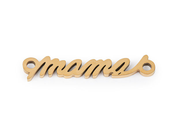 Edelstahl-Zwischenstück „máma“, „mama“ zur Herstellung von Armbändern und Halsketten