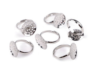 Verstellbarer DIY-Ringrohling aus Edelstahl mit 16 mm Siebplatte für die Schmuckherstellung - Platin