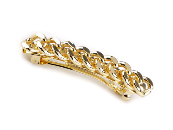 Französische Metall-Haarspange mit Kette