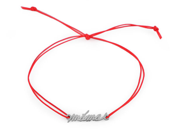 Edelstahl-Kordelarmband mit Mama-Anhänger - Verstellbares Geschenk zum Muttertag