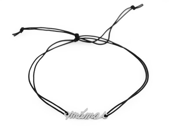 Edelstahl-Kordelarmband mit Mama-Anhänger - Verstellbares Geschenk zum Muttertag