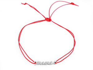 Edelstahl-Kordelarmband mit Mama-Anhänger - Verstellbares Geschenk zum Muttertag