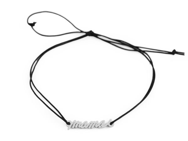 Edelstahl-Kordelarmband mit Mama-Anhänger - Verstellbares Geschenk zum Muttertag