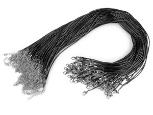 Gewachste Kordel mit Edelstahl-Karabiner, Länge 45 cm