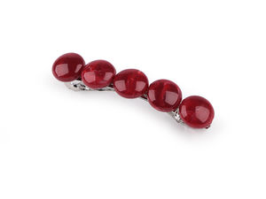 Rote französische Haarspange im Mineralien-Design - Premium-Haarschmuck mit Acrylsteinen und robustem Metall-Patentverschluss