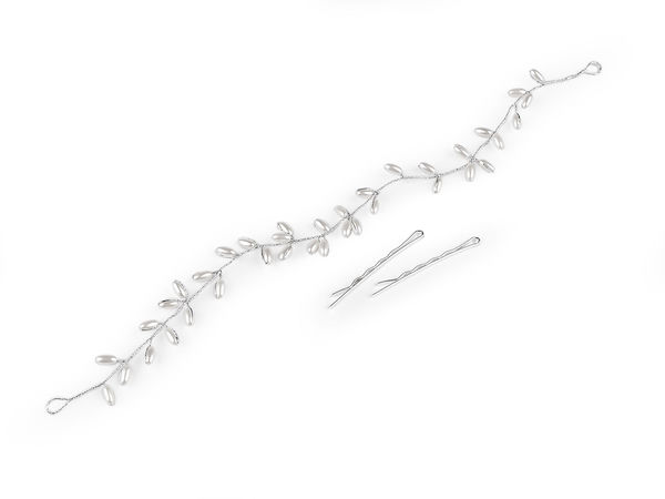 Haarschmuck / Haarband mit Kunstperlen