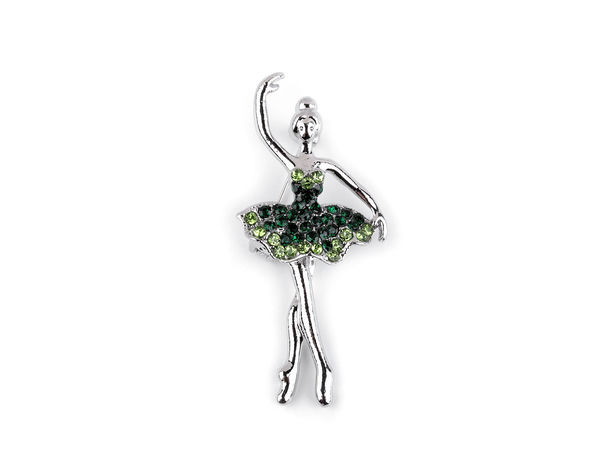 Brosche mit Strasssteinen, Ballerina