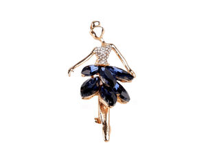 Brosche mit Strasssteinen, Ballerina