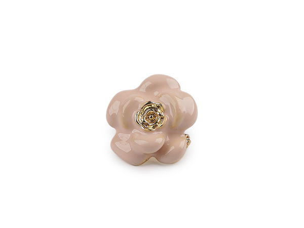 Elegante florale Brosche - Klassisches Blumendesign mit Perlmutt- und Emaille-Finish