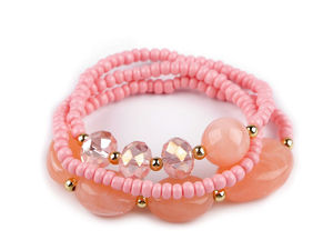 Premium 3-teiliges Perlen-Stretcharmband-Set - Eleganter elastischer Modeschmuck