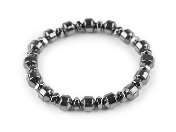 Elastisches Hämatit-Armband, Unisex