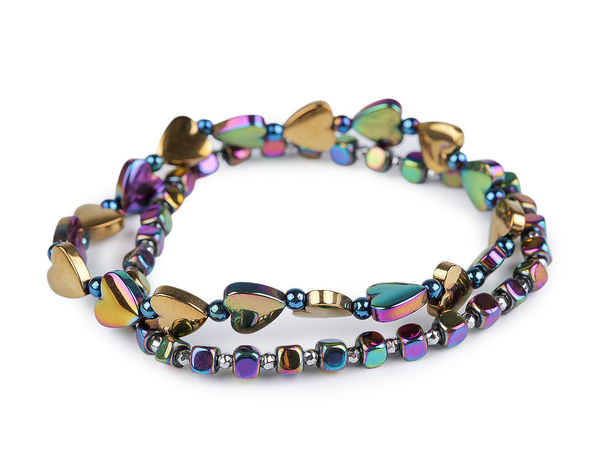 Elastische Hämatit-Armbänder im 2er-Set
