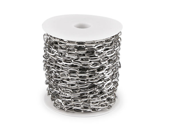 Premium Edelstahl-Schmuckkette mit flachen ovalen Gliedern - 4 mm & 6 mm