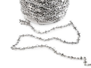 Edelstahl-Kreuzgliederkette für die Schmuckherstellung - 4 mm & 5 mm Platin-Finish