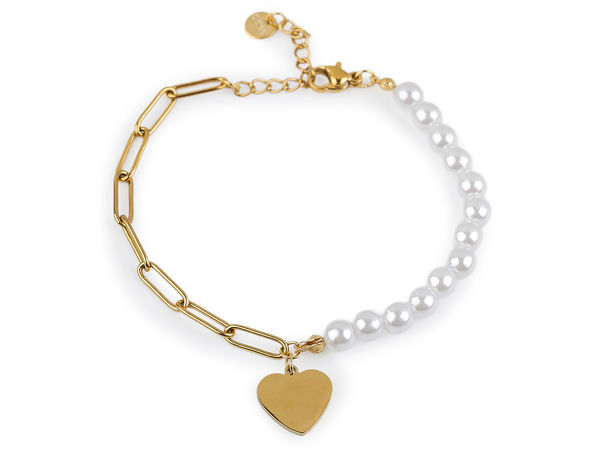 Edelstahl-Perlenarmband