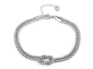 Doppelreihiges Edelstahl-Armband mit Knoten