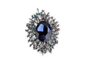 Aquazone Kristall-Strass-Brosche - Elegante Statement-Anstecknadel aus Metall und Glas für Schals, Hüte und Kleidung