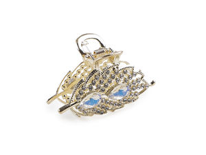 Elegante Haarklammer aus Metall mit Strass - Schleifen- und Blatt-Designs