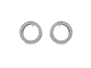 Doppel-Creolen aus Edelstahl mit funkelnden Cubic Zirkonia