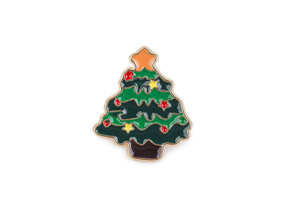 Festliche Emaille-Brosche & Anstecknadel – Weihnachts-Motiv-Accessoire für Kleidung, Mützen & Taschen