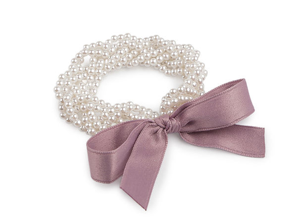 Perlen-Haargummi / Armband mit Schleife