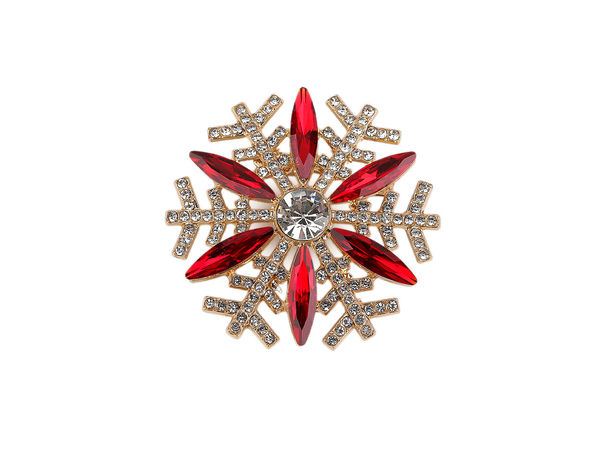 Elegante Schneeflocken-Brosche mit Strass – Festliche Anstecknadel für Mäntel, Pullover & Schals