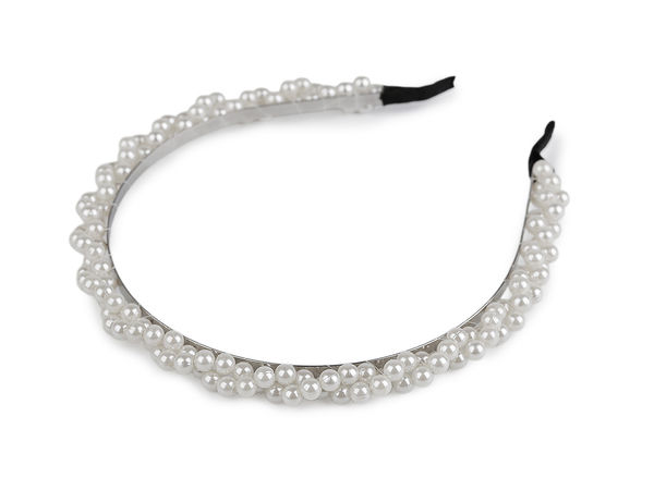 Eleganter Metall-Haarreif mit Perlenverzierung - Premium-Haarschmuck für festliche Anlässe und den Alltag