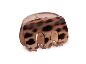 Elegante Mini-Haarklammer mit Animal-Print, starkem Halt und langen Zähnen