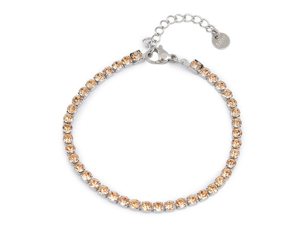 Elegantes Edelstahl-Strassarmband - Funkelnder Statement-Modeschmuck